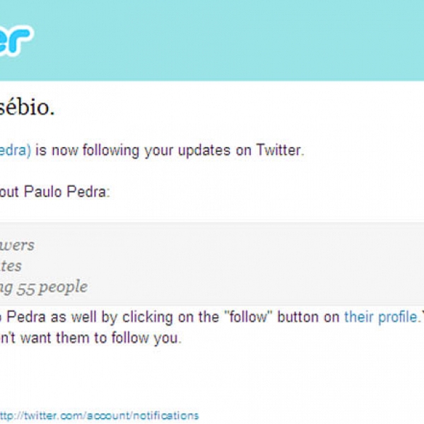 Paulo Pedra adere ao Twitter e segue o blog